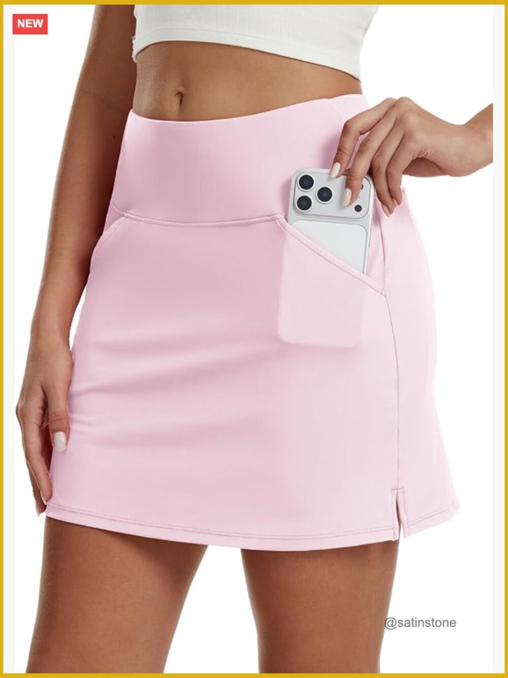 High Waist 17" Skort with 4 Pockets Athletic Golf Tennis Skirt
